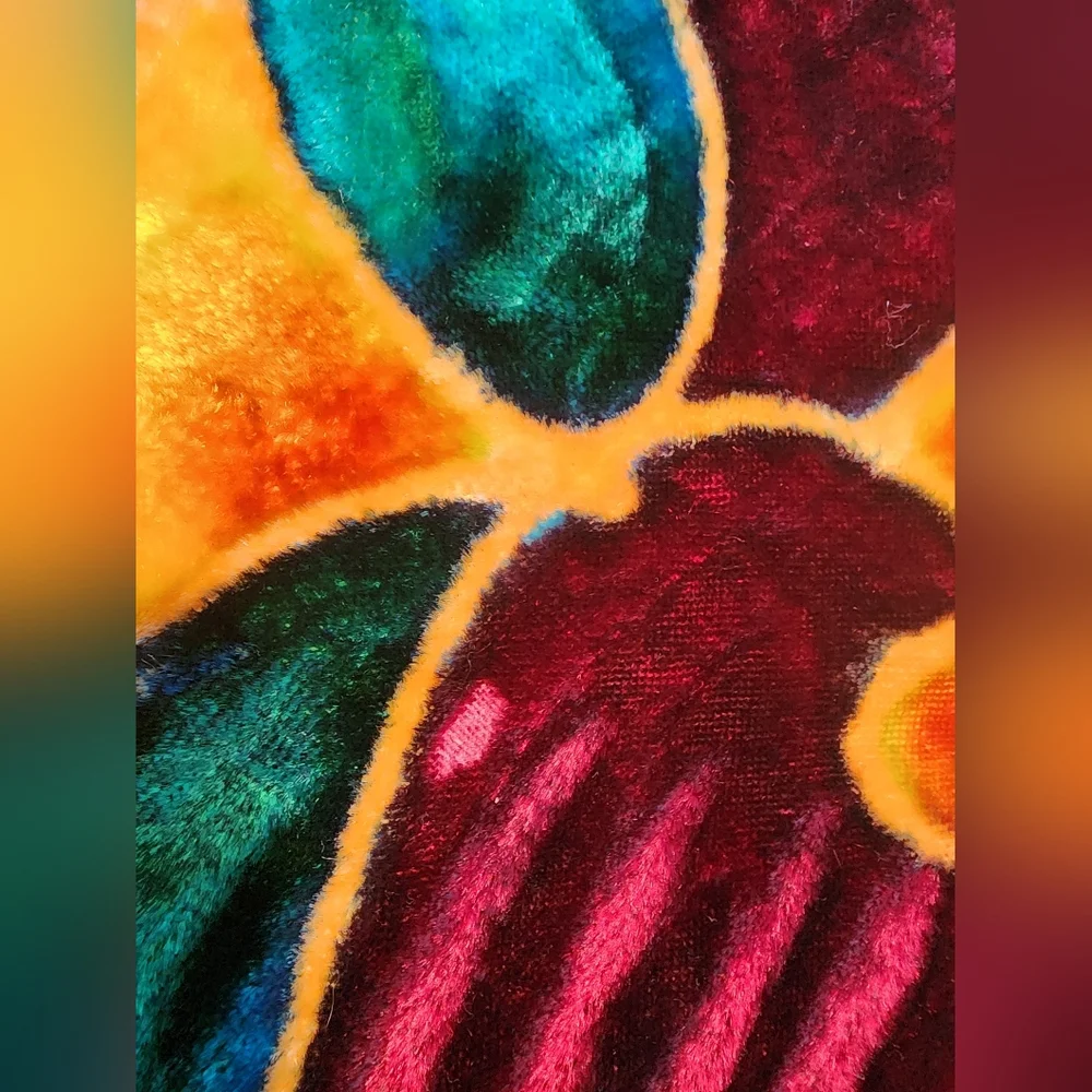 Vintage Velvet Piano Scarf Tablecloth Tapestry 35x32